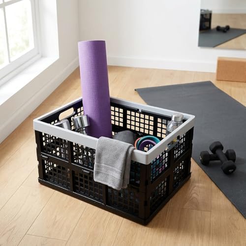 Kekow 30 L Black Plastic Collapsible Storage Basket, 3-Pack - Image 7