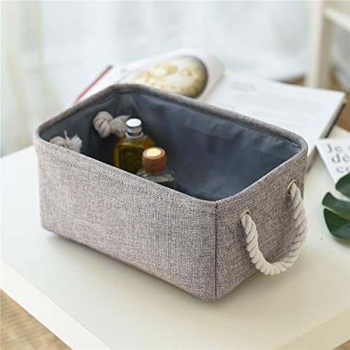 TheWarmHome Storage Bins Basket - Storage Baskets for Organizing Shelves,Home Closet Organizer for Book Shelf Organization,Fabric Storage Cubes,Medium Decorative Grey Basket Gift - Image 4