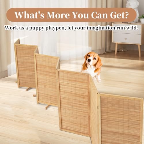 Room Divider Folding Privacy Screens,Hand-Made Natural Bamboo Room Dividers - Image 6