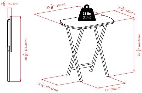 Winsome Corbett Set of 2 Oversized Foldable Snack Tables, Easy to Store Portable Fold Up Table Set for Kitchen, Living Room TV Dining, Crafts, Puzzles, Work from Home - Image 3