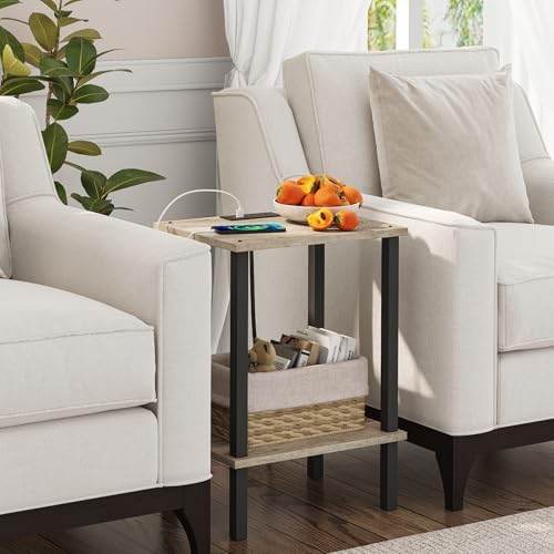 TUTOTAK End Table with Charging Station, Side Table Set of 2, Nightstand - Image 4