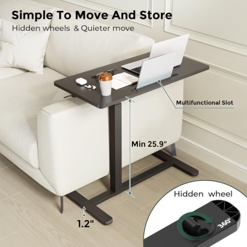 Gibbon Mounts 32” Rolling Mobile Standing Desk, Bedside Table with Wheels - Image 3