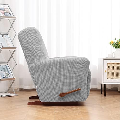 KEKUOU Recliner Chair Covers, 1-Piece Lazy Boy Recliner Covers, Silver - Image 3