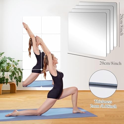 18Pack Self Adhesive Acrylic Mirrors, 8 x 8 Inch Mirror Tiles Decor - Image 2