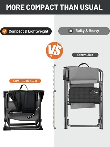 TIMBER RIDGE 400lbs Heavy Duty Camping Chair Portable Directors Chair - Image 5