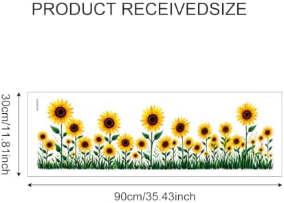 Sunflower Border Wall Decals Peel and Stick, Floral Garden Wall Stickers, Removable Botanical Vinyl Wall Decor, Flower Wall Art for Bedroom Living Room Kitchen Farmhouse Home Decorations - Image 2