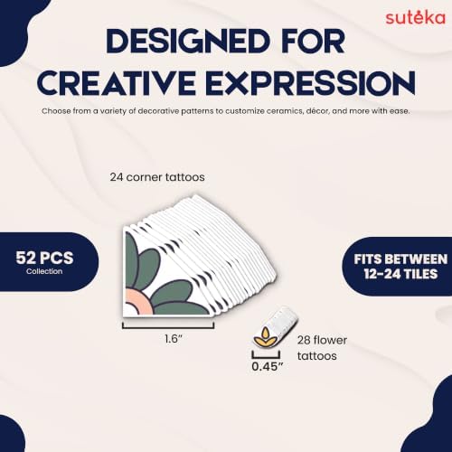 Suteka Tile Decal - Home Decor - Vintage Green, Set of 52 - Image 3