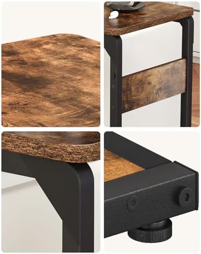Wood Pedestal Small Sofa Side Table for Couch, C Shaped End Table ET-YB-BR1 - Image 7