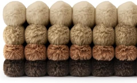 MIULEE Fall Faux Fur Plush Decorative Throw Pillow Covers 20x20, Dark Brown - Image 7