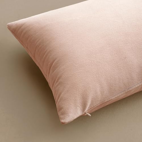 MIULEE Velvet Throw Pillow Covers 18x18 Inch Pack of 2 Pink - Image 6