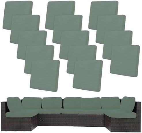 14 Pcs Outdoor Cushion Covers, Patio Sofa Cushion Covers Replacement by BIETYONE