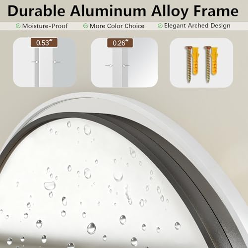 Large Full Length Mirror, 30"x71" Arched Floor Mirror Full Length with Stand, Room Decor Big Full Body Mirror with HD Tempered Glass Aluminum Frame for Bedroom Living Room,White - Image 6