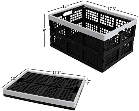 Kekow 30 L Black Plastic Collapsible Storage Basket, 3-Pack - Image 2