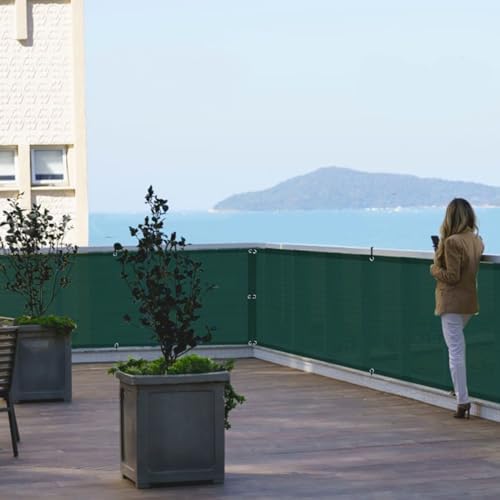 SUNLAX Custom Size 3'x18' Dark Green Balcony Privacy Screen 90% UV Block - Image 6