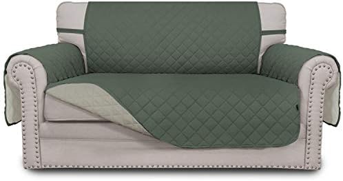 Easy-Going Reversible Couch Cover, 2 Cushion Sofa, Greyish Green/Beige by Easy-Going