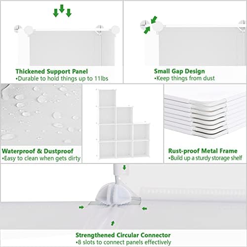 C&AHOME Cube Storage Organizer, 9-Cube Bookcase, Closet Cabinet Milky - Image 6