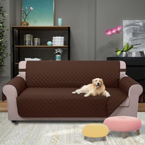 U-NICE HOME Large Sofa Cover Reversible Couch Cover for Dogs, Brown - Image 2