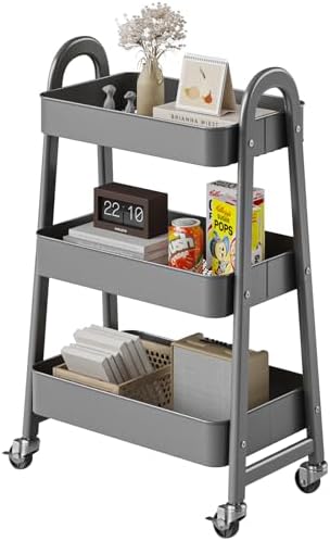 DUMOS 3 Tiers Rolling Cart, Utility Cart, Storage Organizer by DumosLifestyle