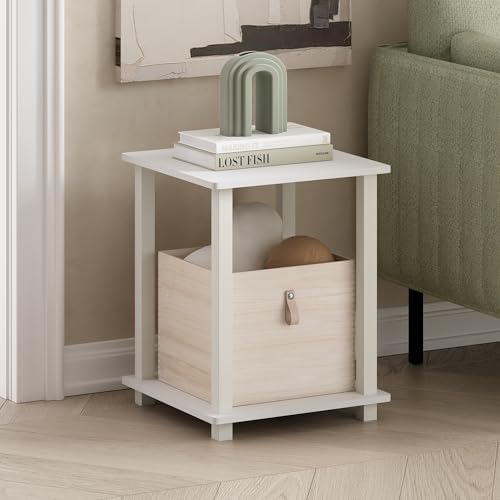 Furinno Simplistic Set of 2 Toolless Living Room Table Set, White - Image 2