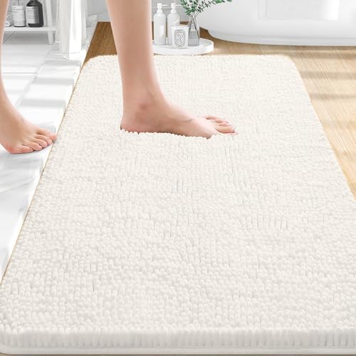 OLANLY Small Bathroom Rugs 30x18, Extra Soft Absorbent Chenille Bath Rugs by OLANLY