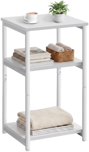 VASAGLE Side Table, Small End Table, Tall Nightstand, Steel Frame by Unknown
