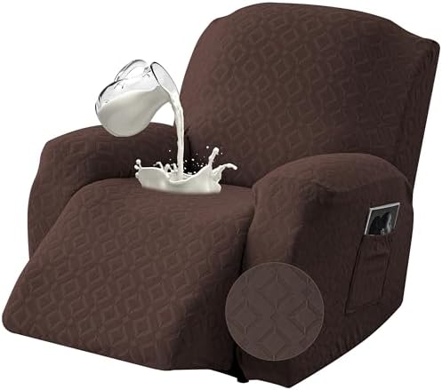 Genina Waterproof Recliner Chair Cover,XL-1 Seat Couch Cover,Chocolate by Genina