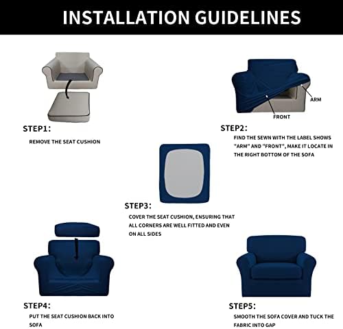 Easy-Going 2 Pieces Stretch Sofa Slipcover for Armchair Washable - Image 6