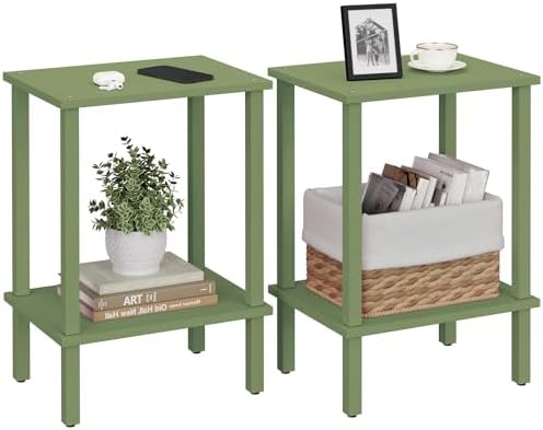 TUTOTAK End Table, Set of 2, Side Table, Nightstand, 2-Tier Storage Shelf by ChoosetutotakFurnitureBuildYourCozyHome