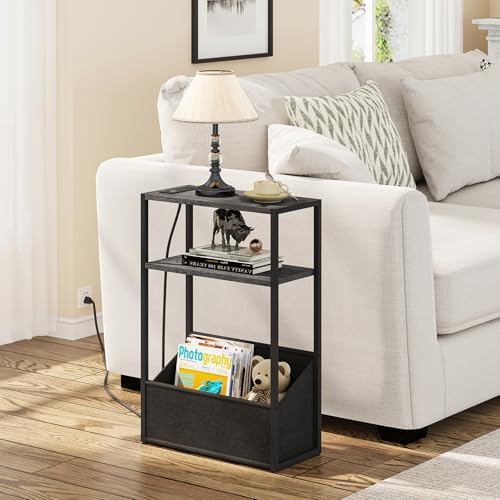 TUTOTAK Narrow Side Tables with Charging Station, Slim End Tables Set of 2 - Image 4