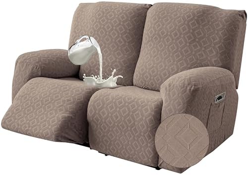 Genina Waterproof Recliner Loveseat Cover,2 Seat Couch Cover,Taupe by Genina