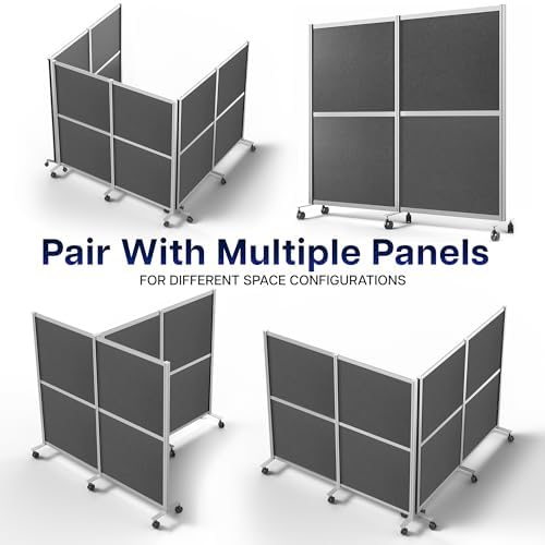 VIVO Dark Gray Mobile Freestanding 76 x 66 inch Privacy Panel, PP-MWS63D-M - Image 5