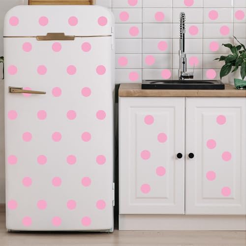 300 PCS Aesthetic Peel & Stick Pastel Pink Polka Dot Wall Vinyl Decals | 10 sheets removable & repositionable matte dots wall decor for nursery, girls bedroom, kids room, playroom & diy space(1.6") - Image 5