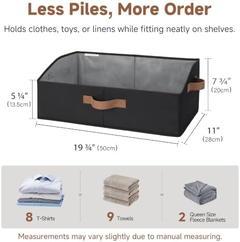 StorageWorks Closet Storage Bins Trapezoid, Black, Large, 3-Pack - Image 6