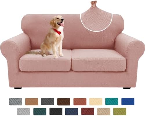 XINEAGE 3-Piece Stretch Loveseat Sofa Cover, Washable Couch Covers for Dog by XINEAGE