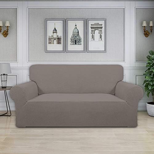 Easy-Going Stretch Oversized Loveseat Couch Covers Washable Taupe - Image 2