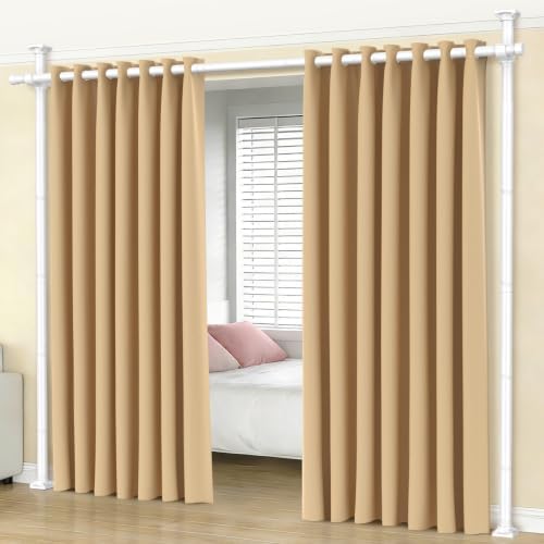 SUNALLY Room Divider No Drilling Room Separator 32-100in Adjustable, White by SUNALLY