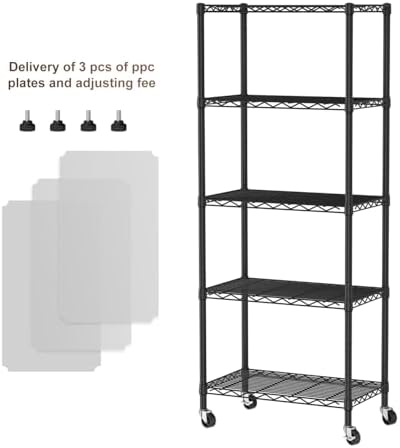 Golpart Shelves Storage Shelf Wire Closet Bathroom Organizers Metal Pantry - Image 4