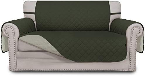 Easy-Going Reversible Couch Cover, 2 Cushion Sofa, Army Green/Beige by Easy-Going