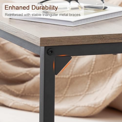 AMHANCIBLE Couch Side Table for Sofa, 26.37" Tall C Shaped End Table - Image 5
