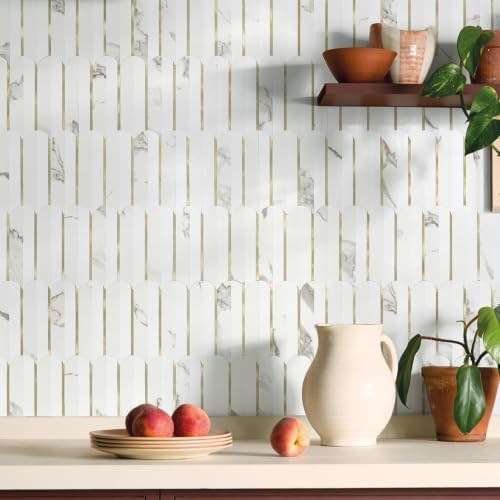 Vamos Tile Peel and Stick Backsplash Seamless Tile,Fish Scale,Glossy,10 pcs - Image 2