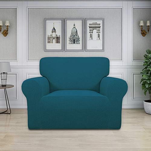 Easy-Going Stretch Oversized Chair Slipcover with Arm Washable Peacock Blue - Image 2