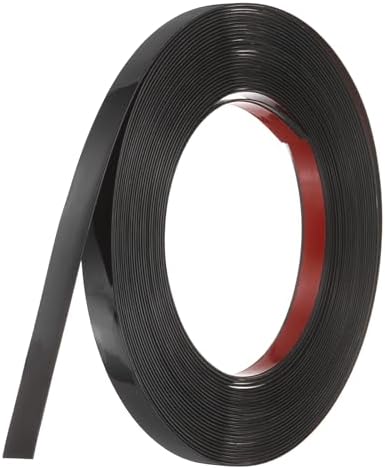 uxcell Black Peel and Stick Molding Trim, 0.6 Inch x 39.4 ft Self-Adhesive Mirror Tape, Flexible PVC Border Strip for Wall Decoration Tile Edge Ceiling Floor Frame Furniture Decoration by uxcell