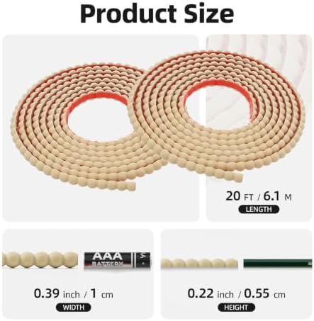 20ft Decorative Bead Pearl Peel and Stick Wall Molding Trim, Wood - Image 6