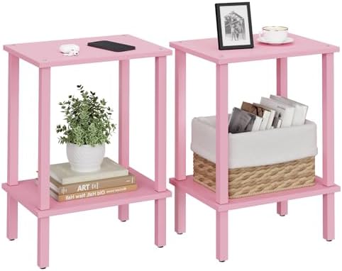 TUTOTAK End Table, Set of 2, Side Table, Nightstand, 2-Tier Storage Shelf by ChoosetutotakFurnitureBuildYourCozyHome
