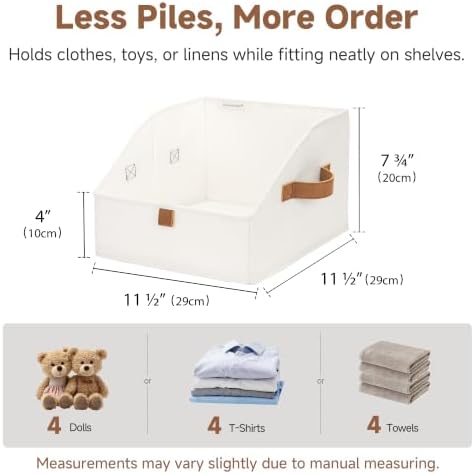 StorageWorks Closet Storage Bins Trapezoid, Ivory White, Small, 3-Pack - Image 6