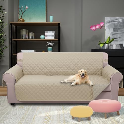 U-NICE HOME Reversible Sofa Cover Couch Cover for Dogs, Sand/Beige - Image 2
