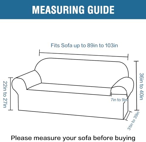 H.VERSAILTEX Stretch Sofa Covers 4 Seater Sofa Slipcovers for Living Room Dog Cover for Couch Feature Thick Checked Jacquard Fabric with Elastic Bottom, Sofa X-Large - Loden Frost - Image 2