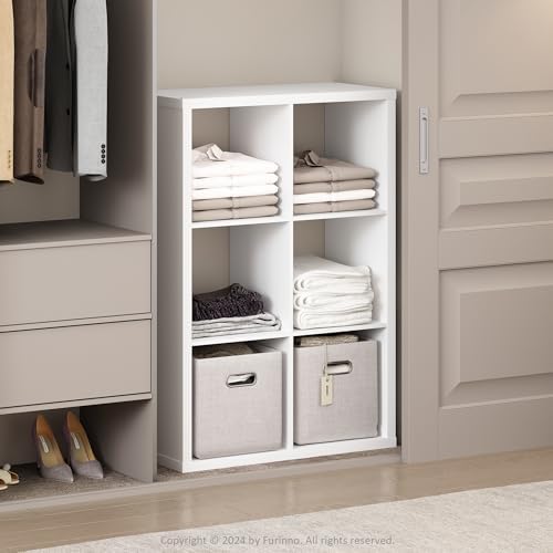 Furinno Cubic Extra Thick 6-Cube Closet Organizers and Storage, White by Furinno-FitsYourSpaceFitsYourBudget