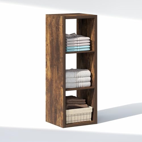 Furinno Cubic Extra Thick 3-Cube Closet Organizers and Storage, Amber Pine - Image 5