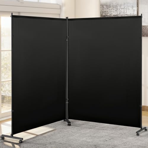 2 Panels Room Divider/Privacy Screen 5FT*6FT with Caster Wheels & Brakes by Unknown